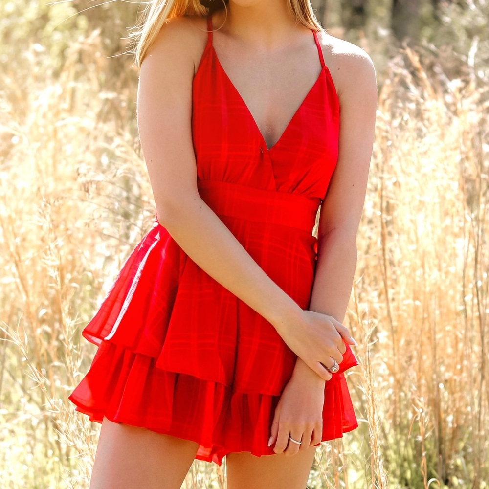 RED PRINCESS POLLY ROMPER